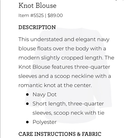 Cabi navy blue Knot blouse - Picture 4 of 4